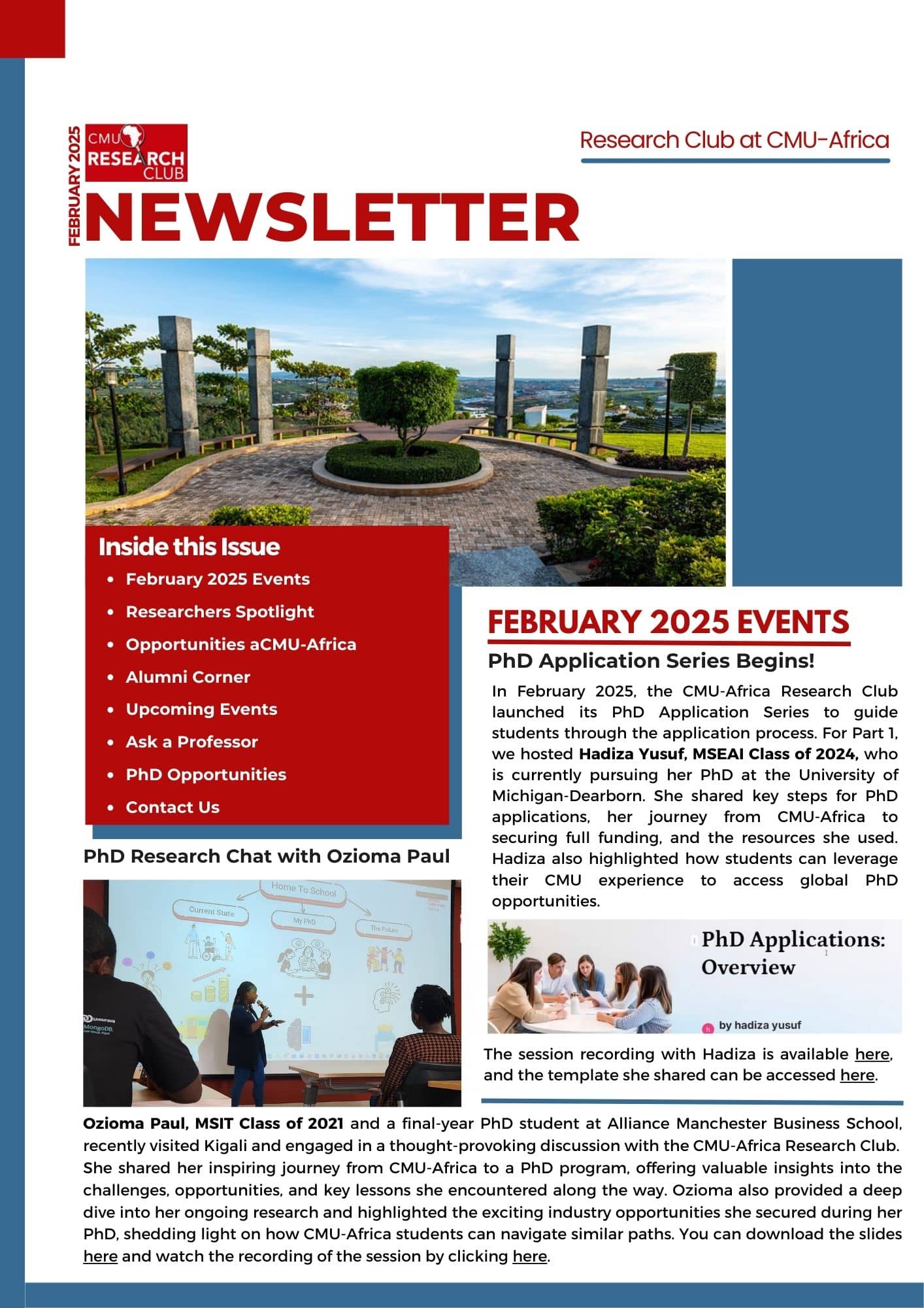February 2025 Newsletter Front Page